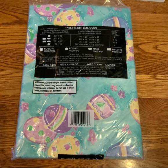 Tablecloth Easter Cotton tale Eggs Floral Oblong 52 X 70 New #EL - Picture 3 of 6